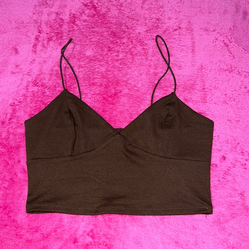 Dark Brown Crop Top